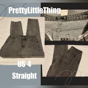 PRETTYLITTLETHING GRAY DENIM STRAIGHT US4